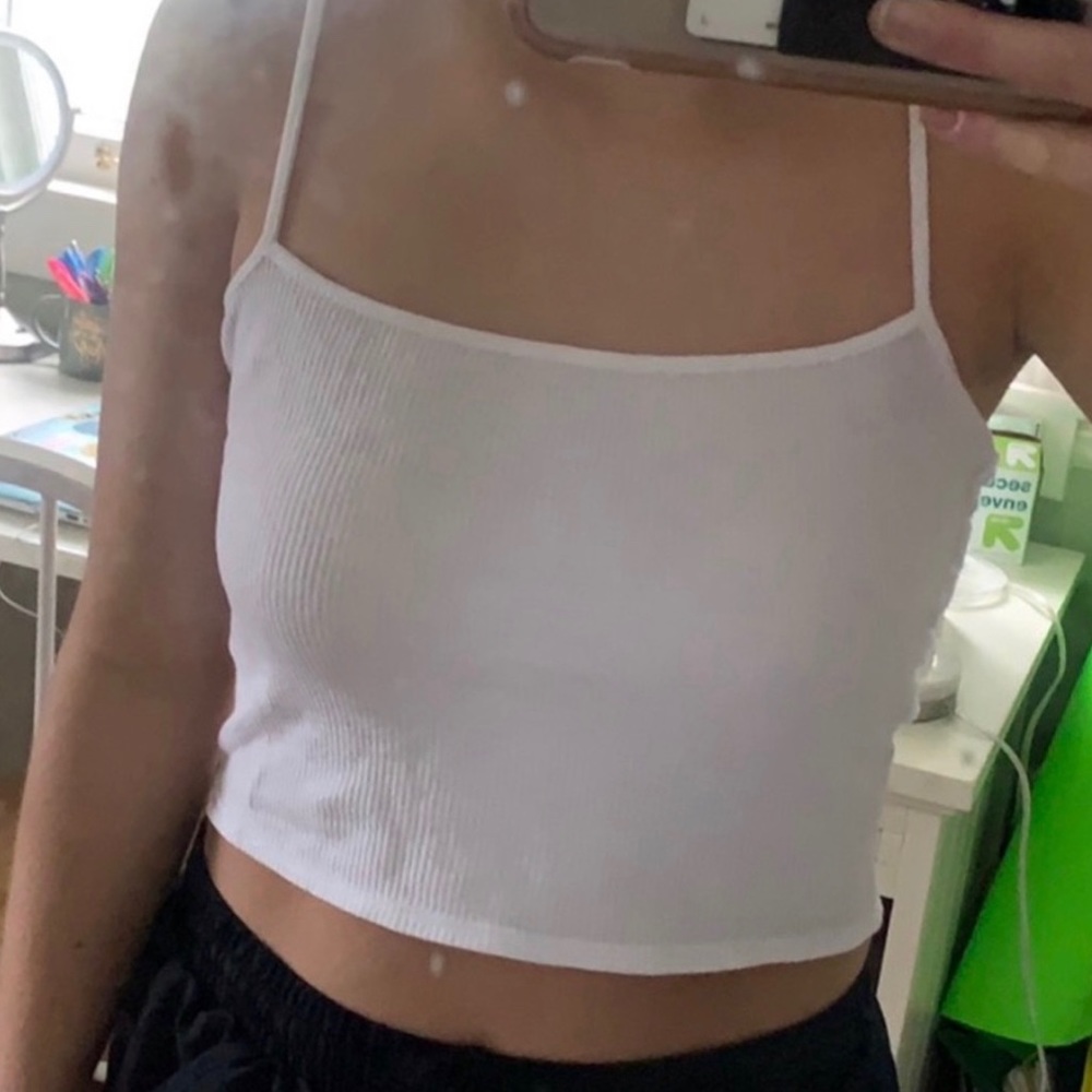 Brandy Melville white cropped tank top
